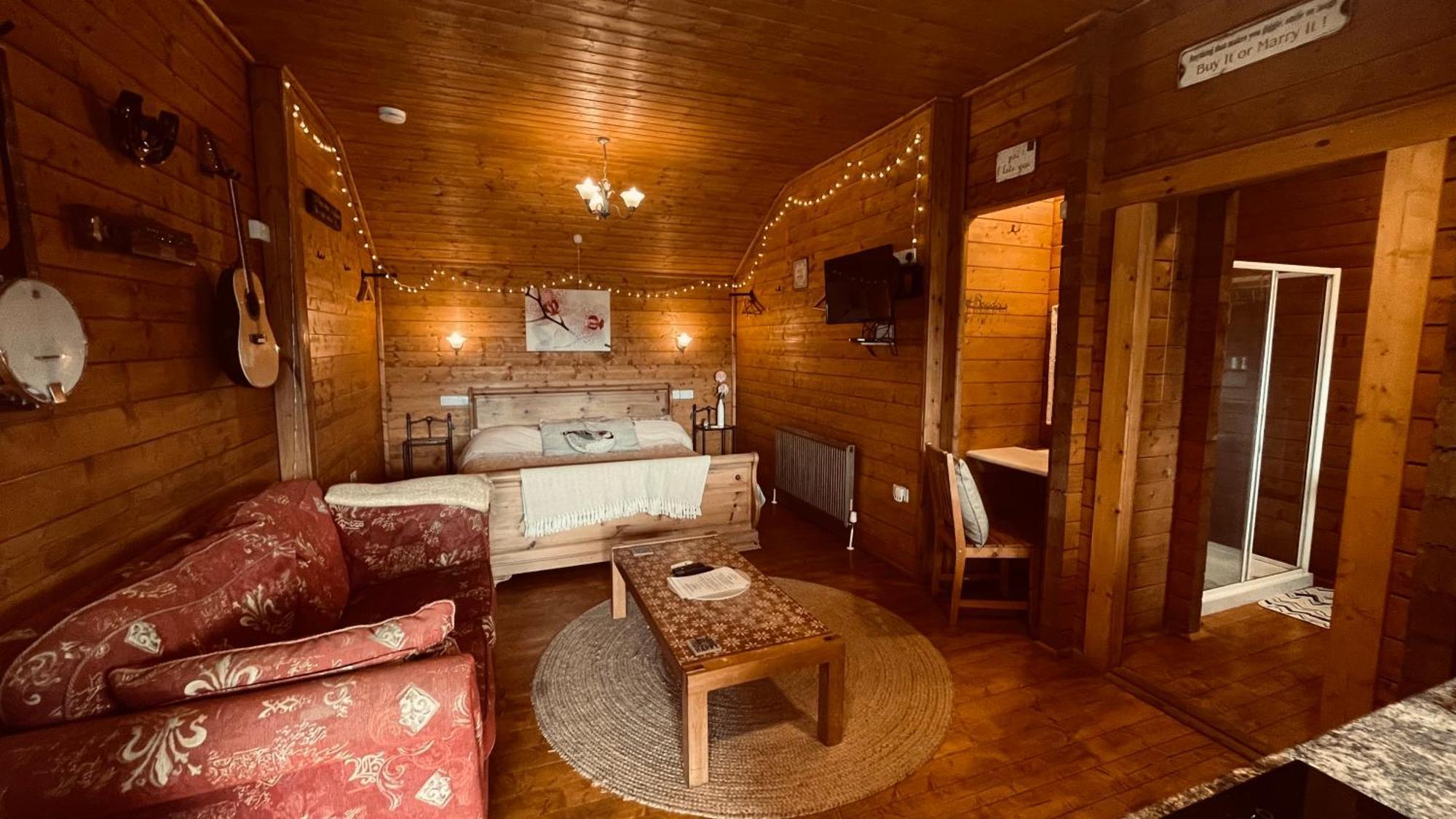 Blossom Cabin - Little Log Cabin In Wales ニュータウン エクステリア 写真